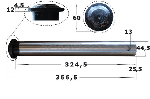 Bolt 44,5x350 mm.