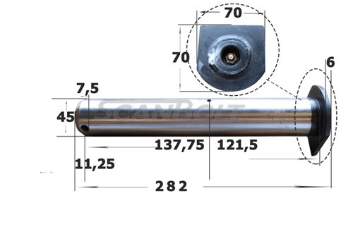 Bolt 45x282 mm.