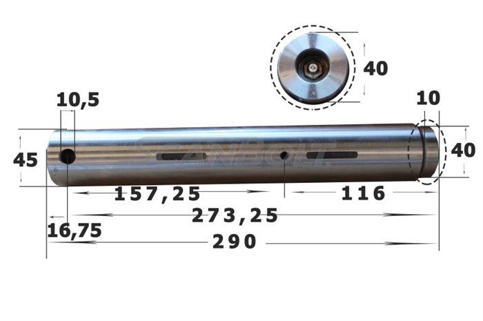 Bolt 45x290 mm.