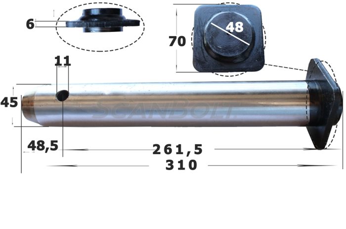 Bolt 45x310 mm.