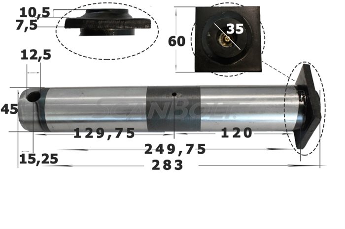 Bolt 45x283 mm.