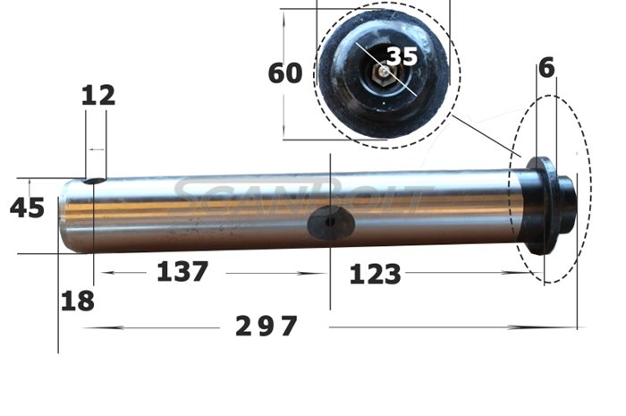 Bolt 45x297 mm.