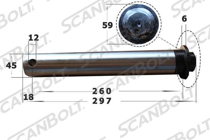 Bolt 45x297 mm.