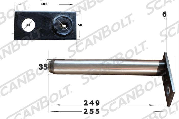 Bolt 35x255 mm.