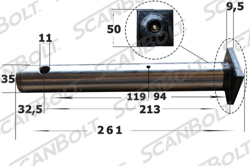 Bolt 35x261 mm.